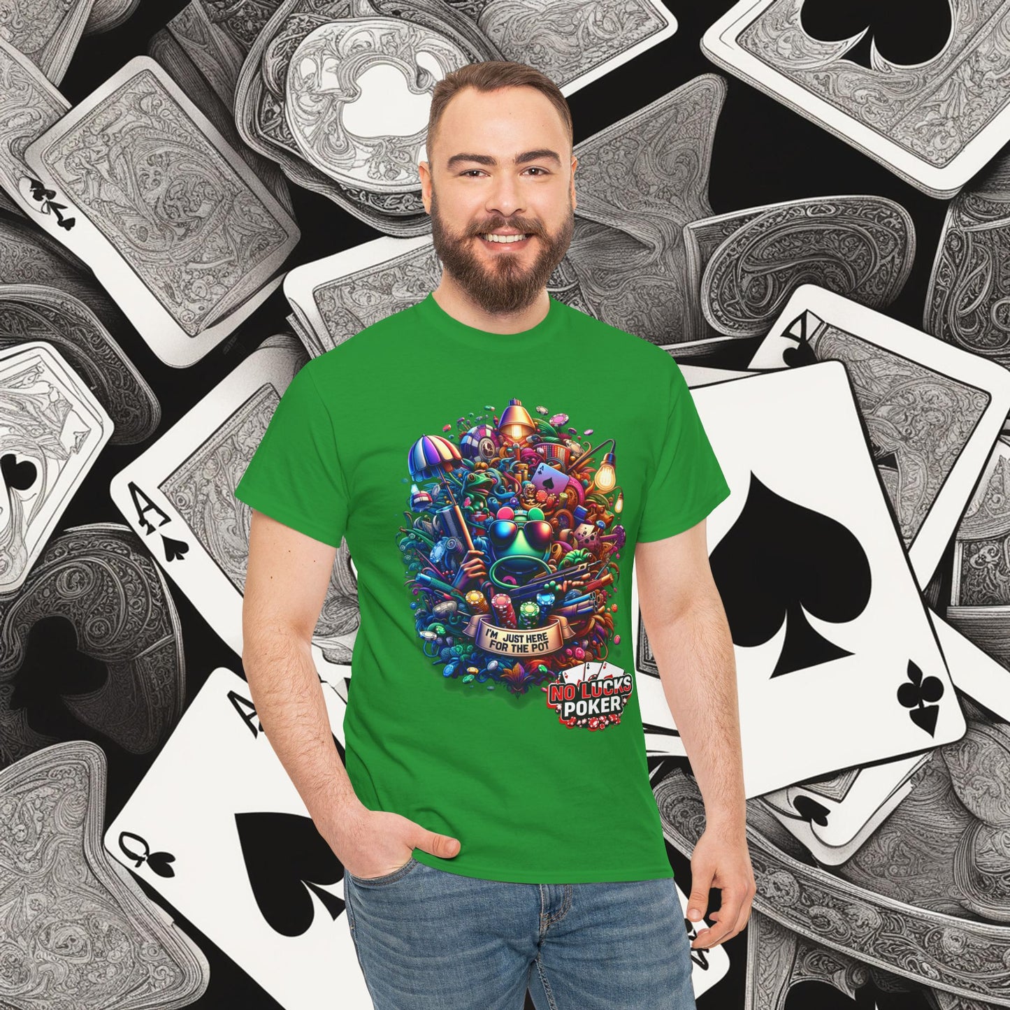 I'm Just here for the Pot unisex heavy cotton tee Poker Apparel
