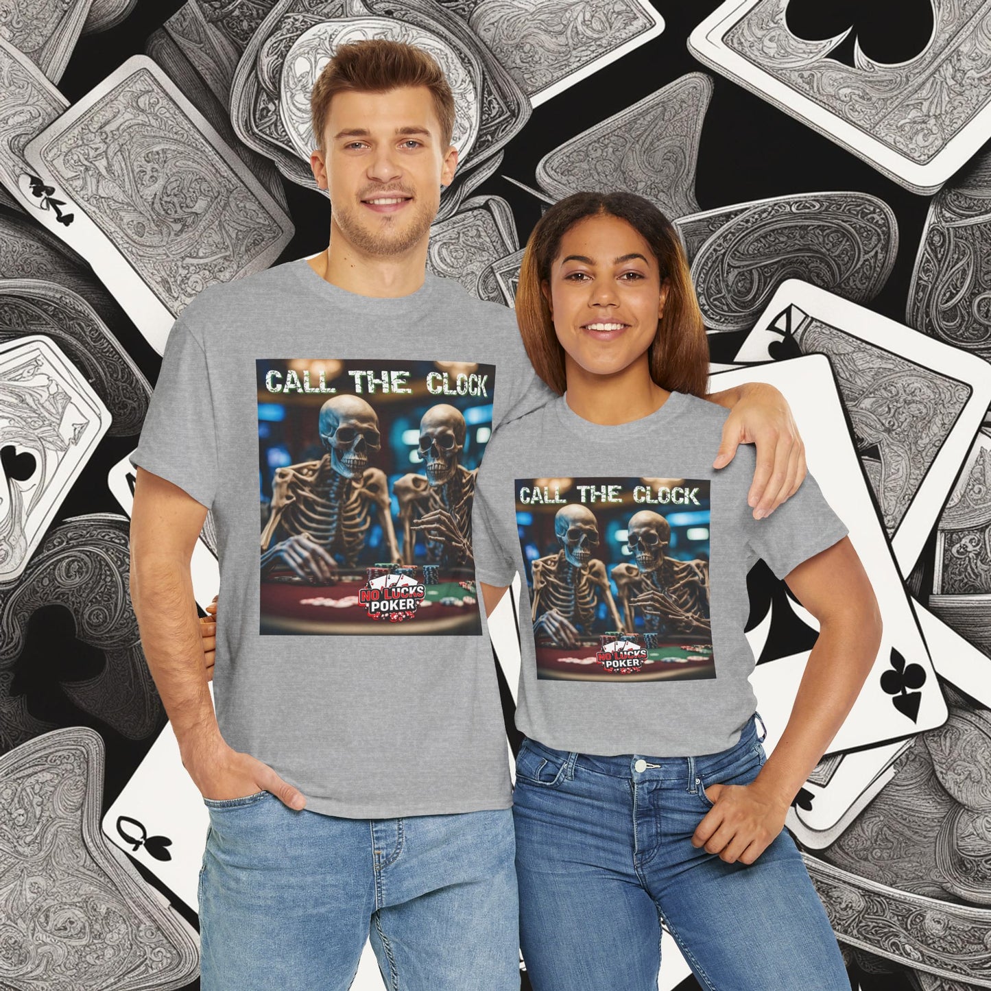 Call the clock skull unisex heavy cotton T-Shirt Must have Good Luck All-in