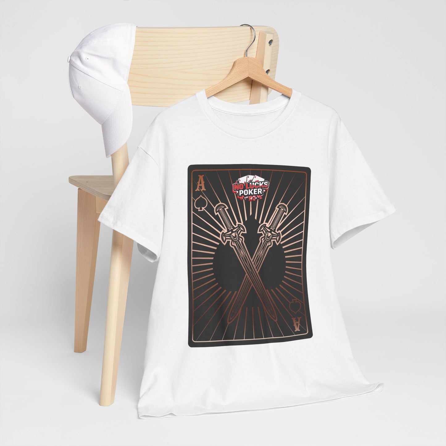 No Lucks Given – Ace of Spades & Crossed Swords Poker T-Shirt (Copper Edition)