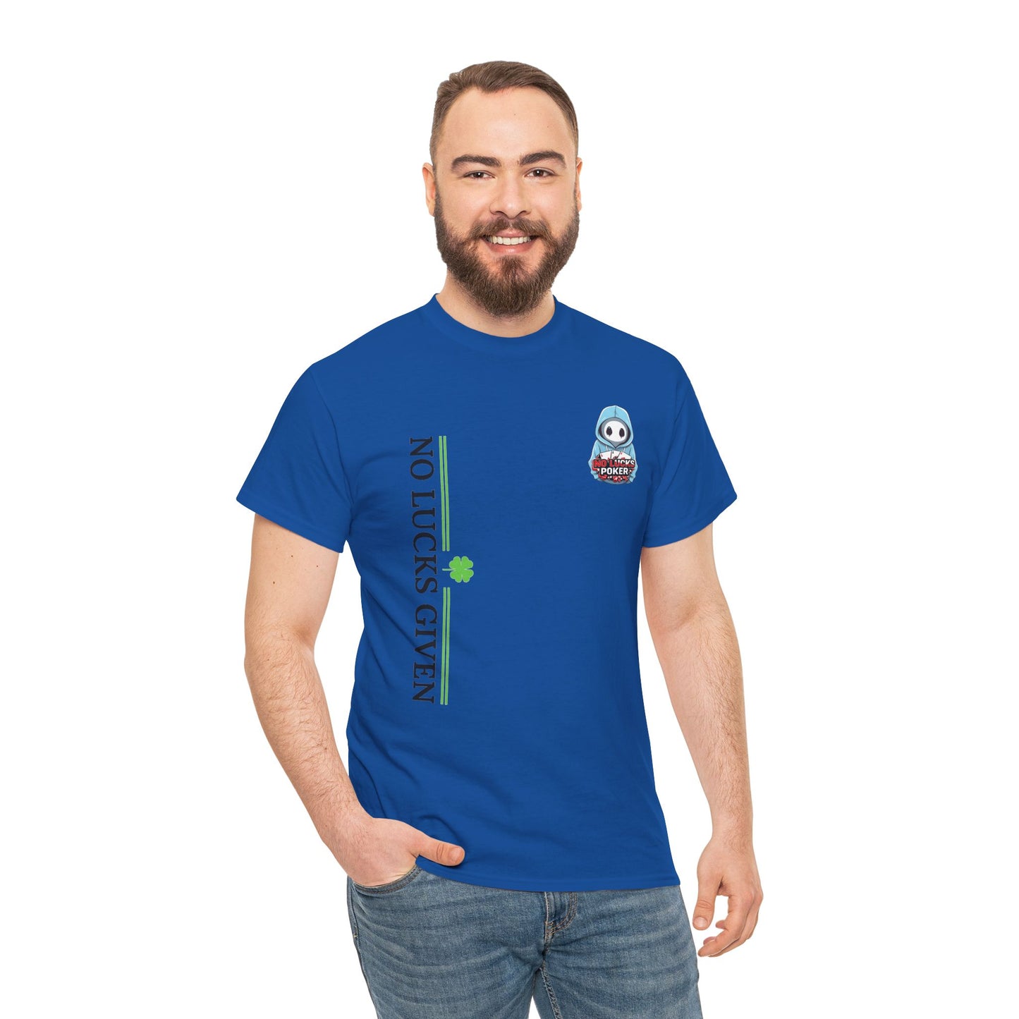 No Lucks Given – Ghost Logo Poker T-Shirt | Stealth Blackout Style
