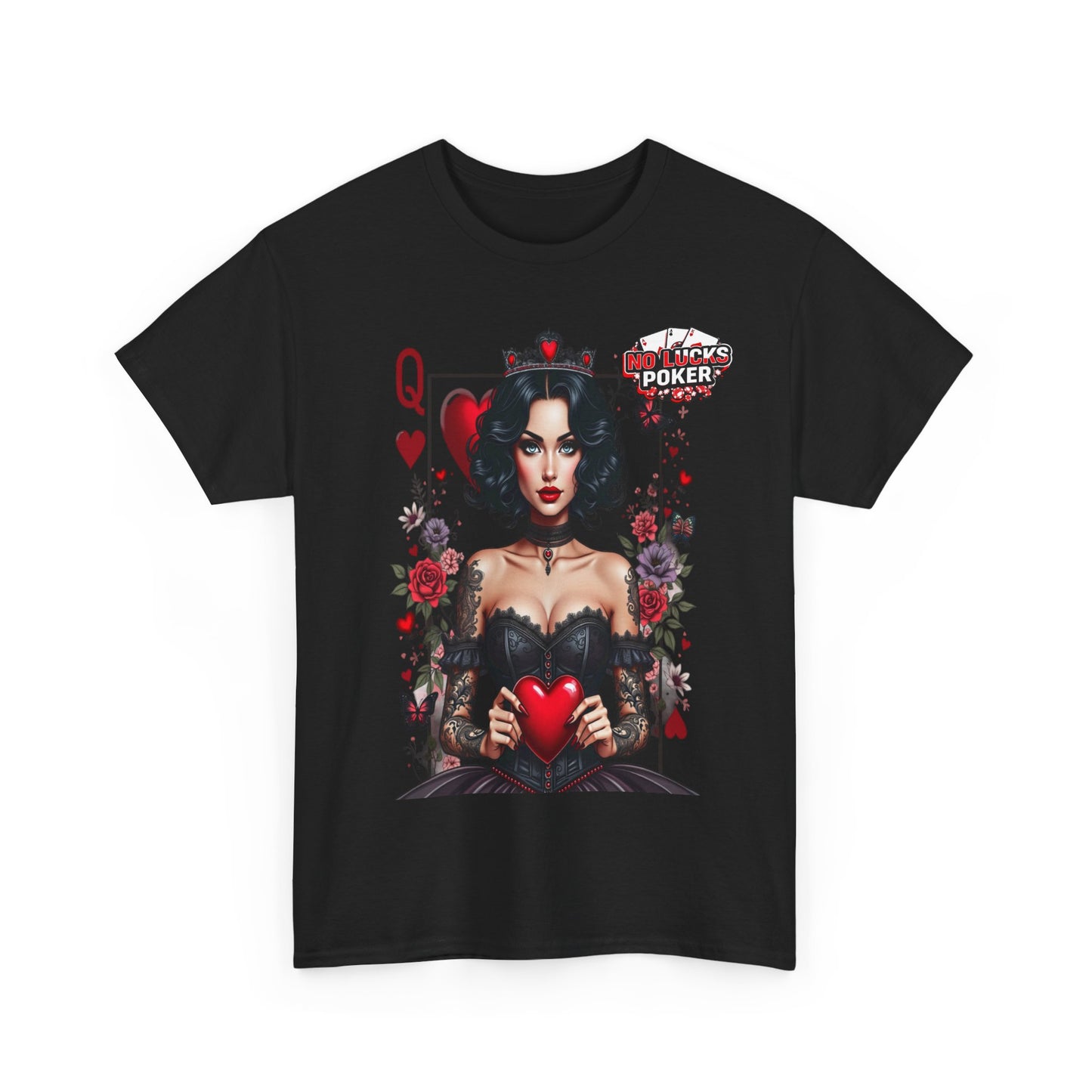 Gothic Queen of Hearts Poker T-Shirt | Dark Poker Apparel – Unisex Fit