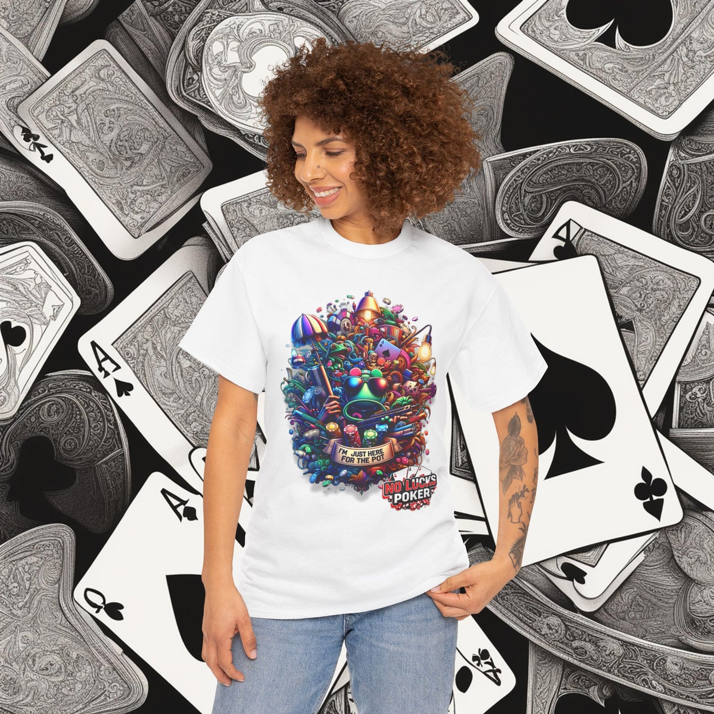 I'm Just here for the Pot unisex heavy cotton tee Poker Apparel