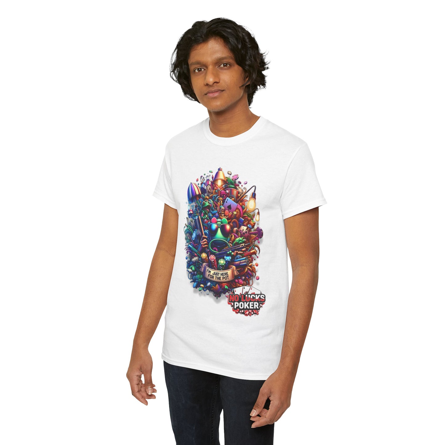 I'm Just here for the Pot unisex heavy cotton tee Poker Apparel
