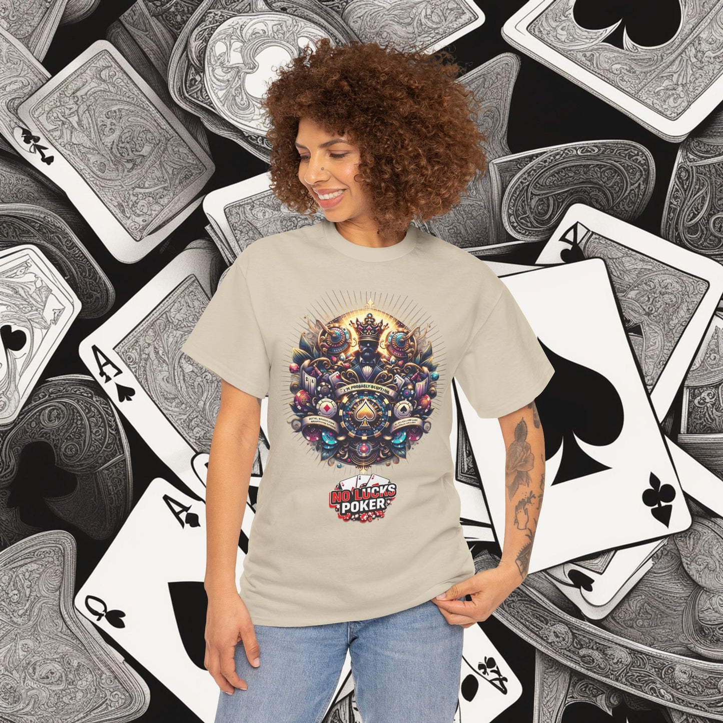 I'm Probably Bluffing unisex heavy cotton tee Poker Apparel