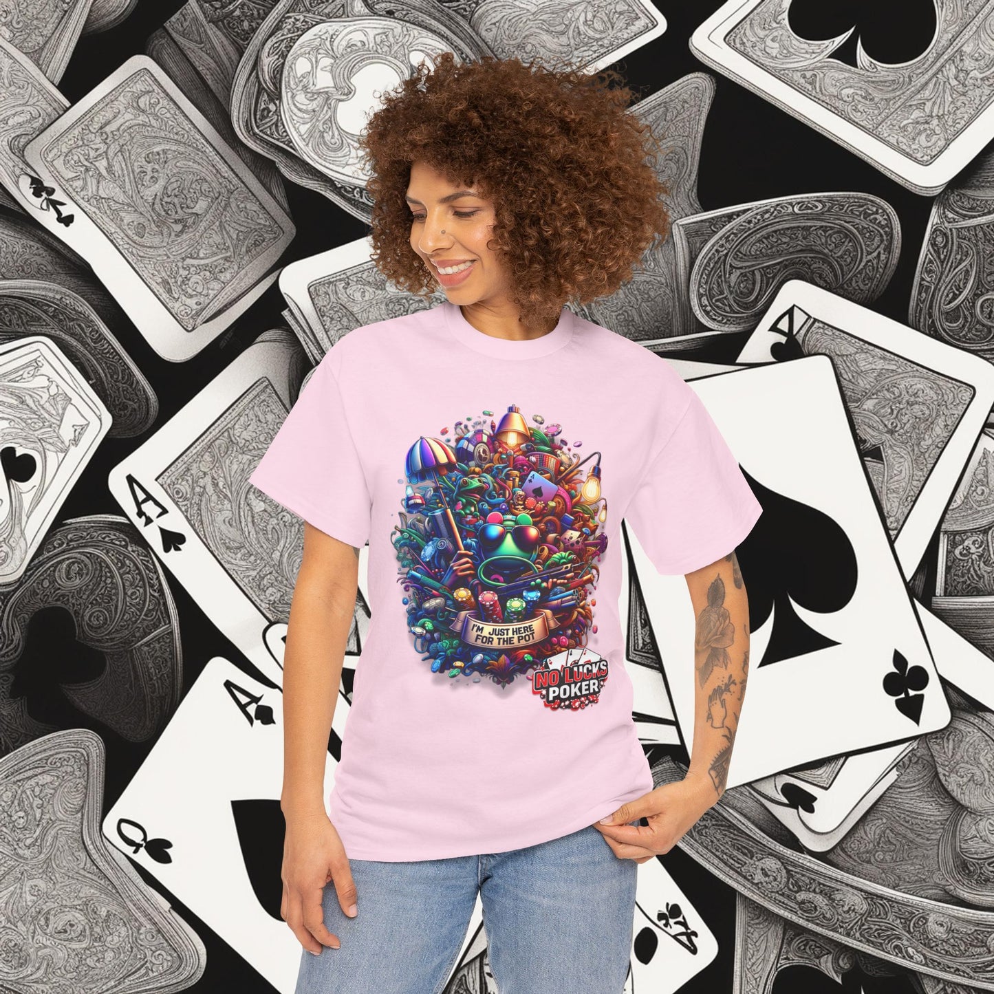 I'm Just here for the Pot unisex heavy cotton tee Poker Apparel