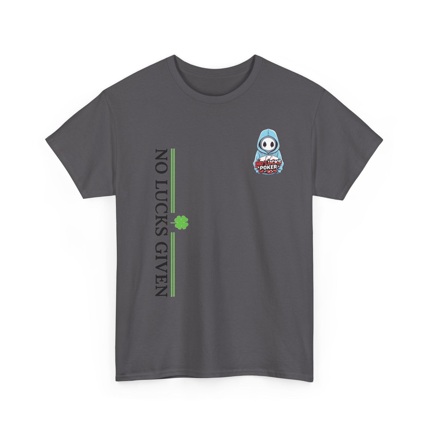 No Lucks Given – Ghost Logo Poker T-Shirt | Stealth Blackout Style
