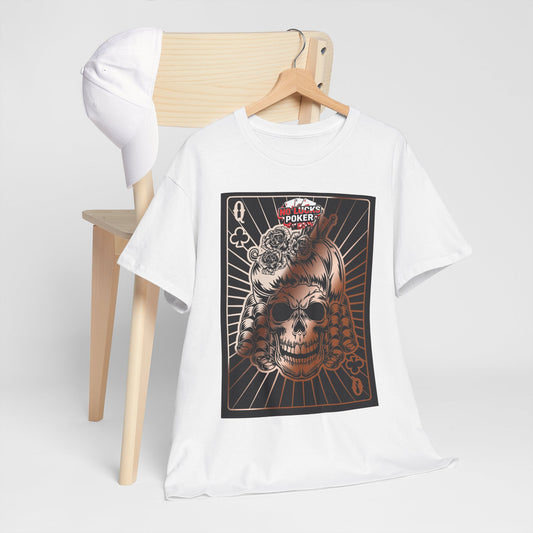 No Lucks Given Angry Queen of Clubs Copper Poker T-Shirt Must have Good Luck All-in