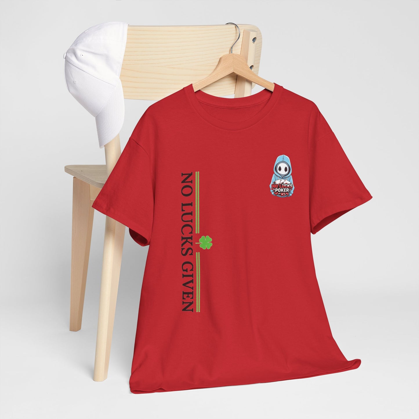 No Lucks Given – Ghost Logo Poker T-Shirt | Stealth Blackout Style