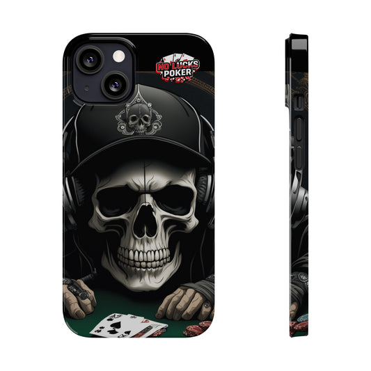 Poker Player with Skull at Poker Table Slim Phone Case -  iPhone 13 - 16