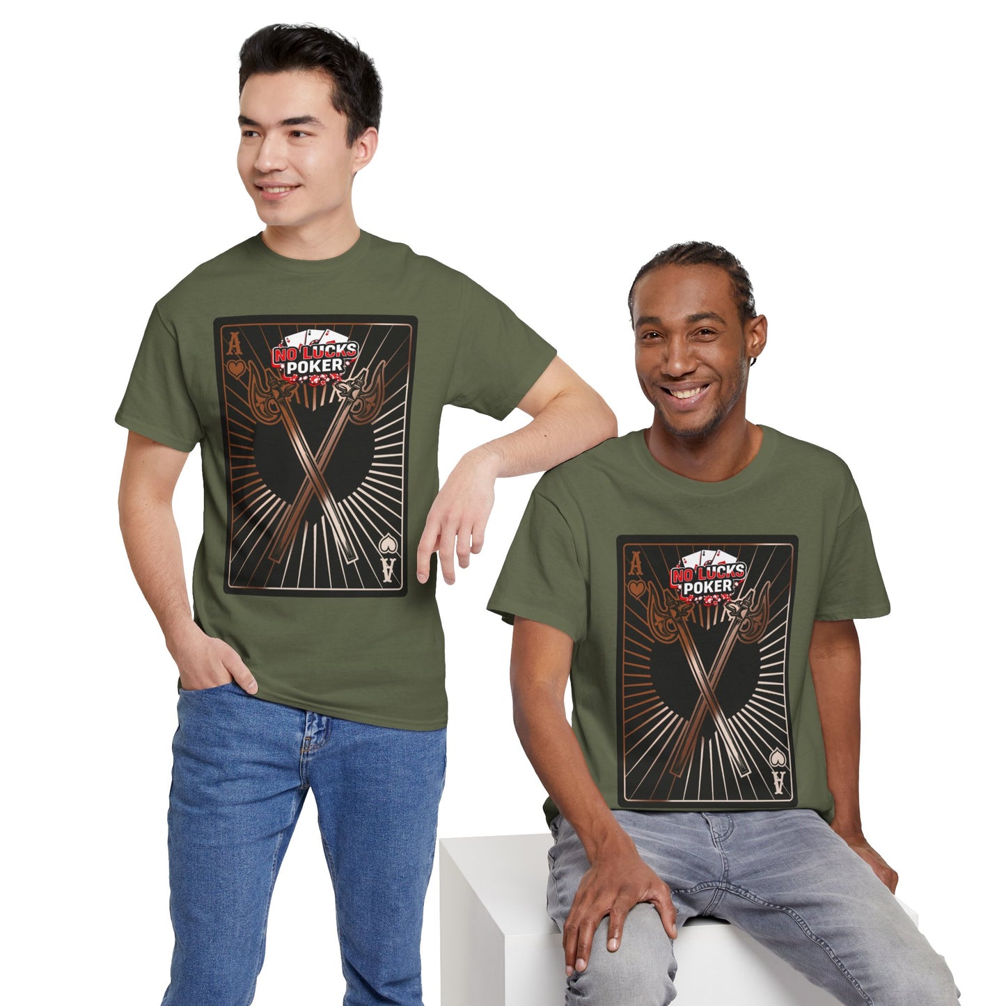 No Lucks Given: Ace of Hearts & Axes – Poker T-Shirt