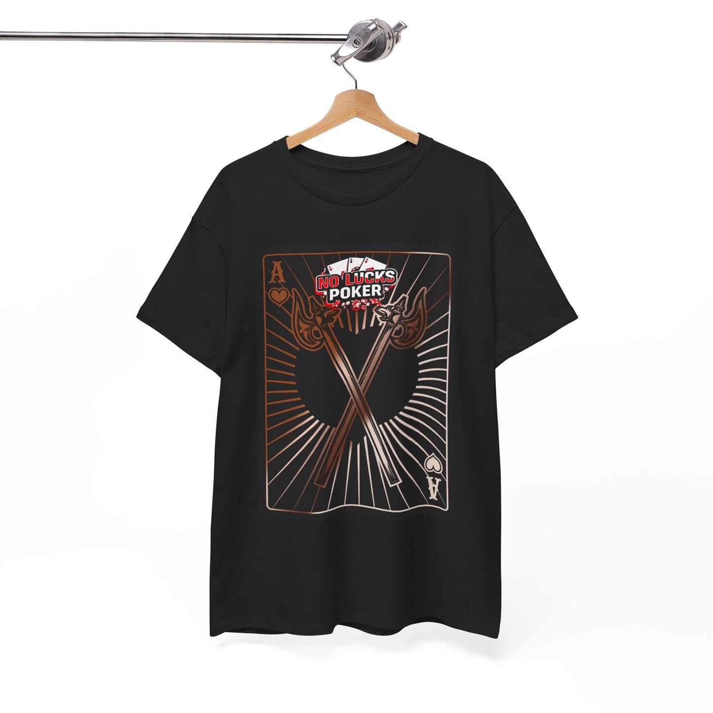No Lucks Given: Ace of Hearts & Axes – Poker T-Shirt
