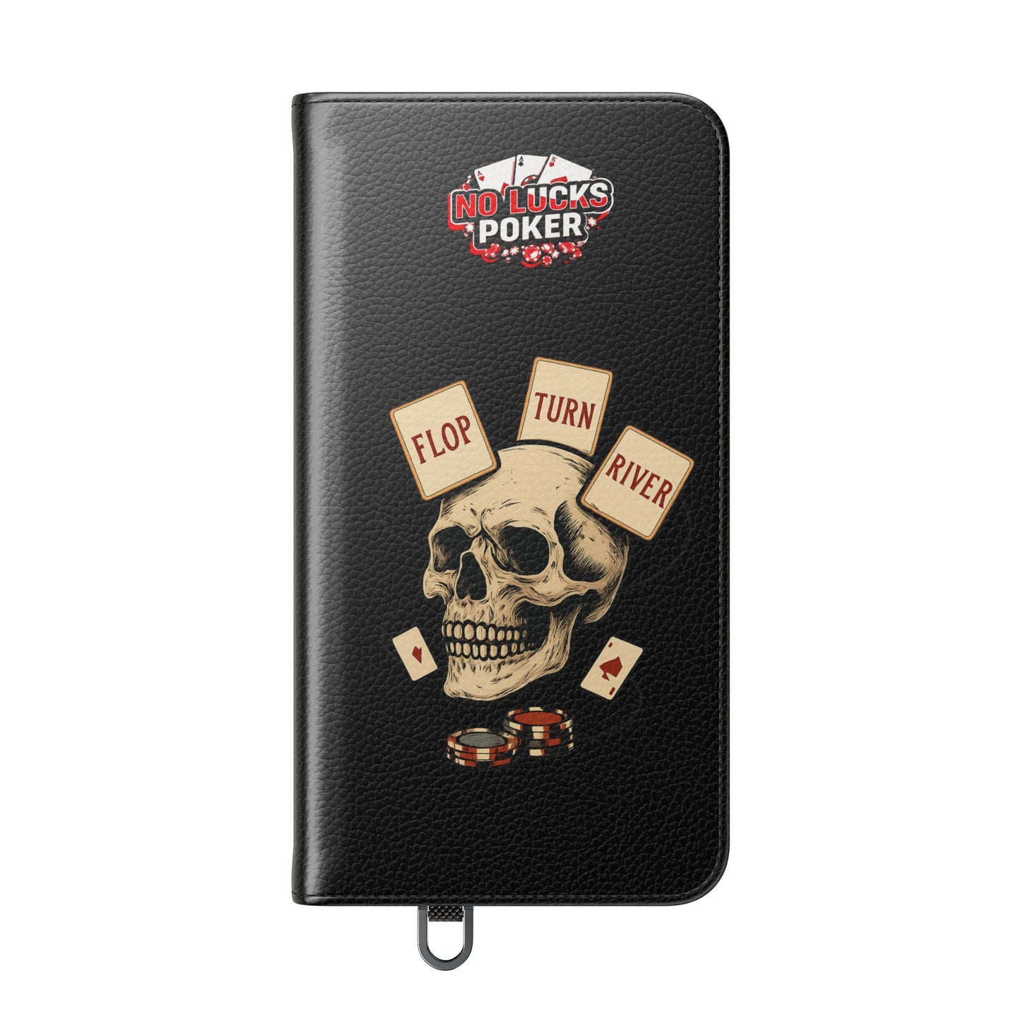 Flop Turn River Skull Wallet Phone Case | Zero Lucks – Poker Grind Gear
