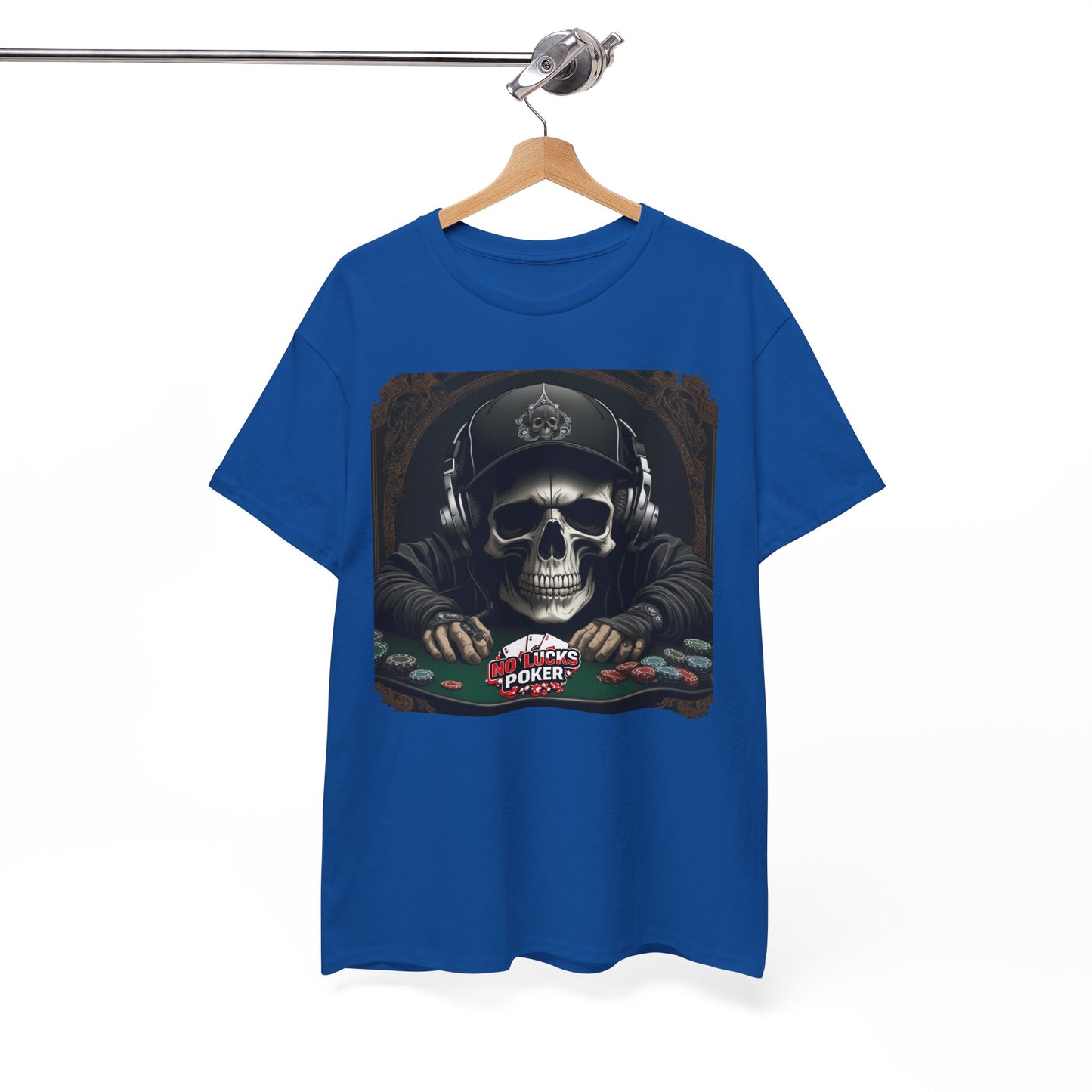No Lucks Given – Hoodie Skull & Headphones Poker Tee