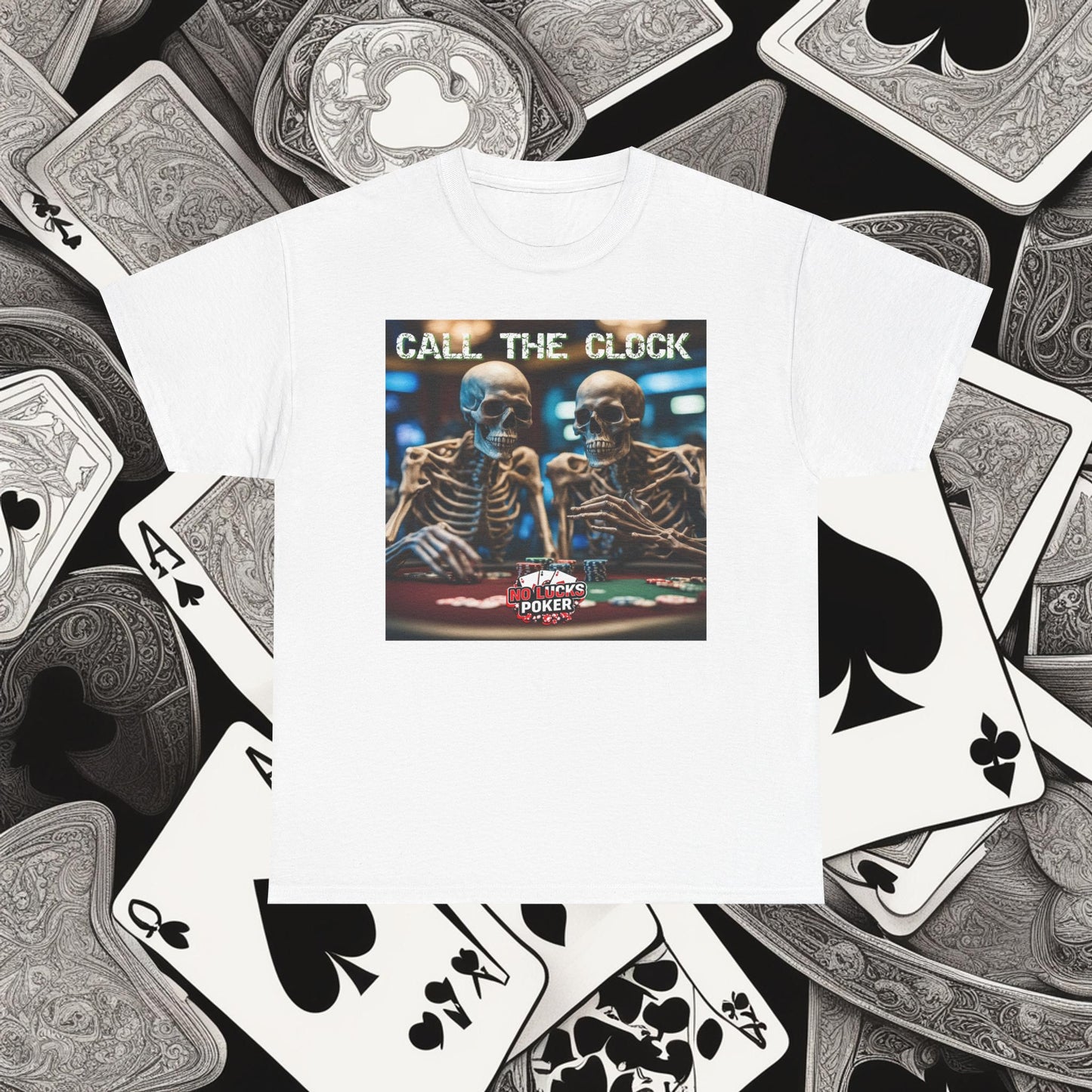 Call the clock skull unisex heavy cotton T-Shirt Must have Good Luck All-in
