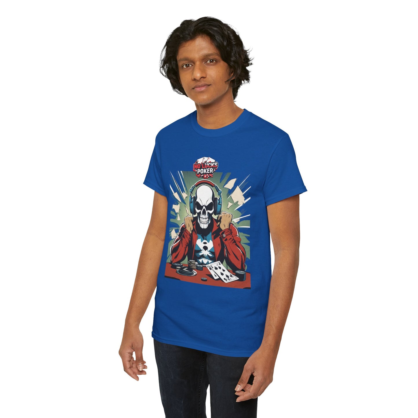 No Lucks Given – Poker Skull w/ Headphones Tee (Hero/Villain Edition)