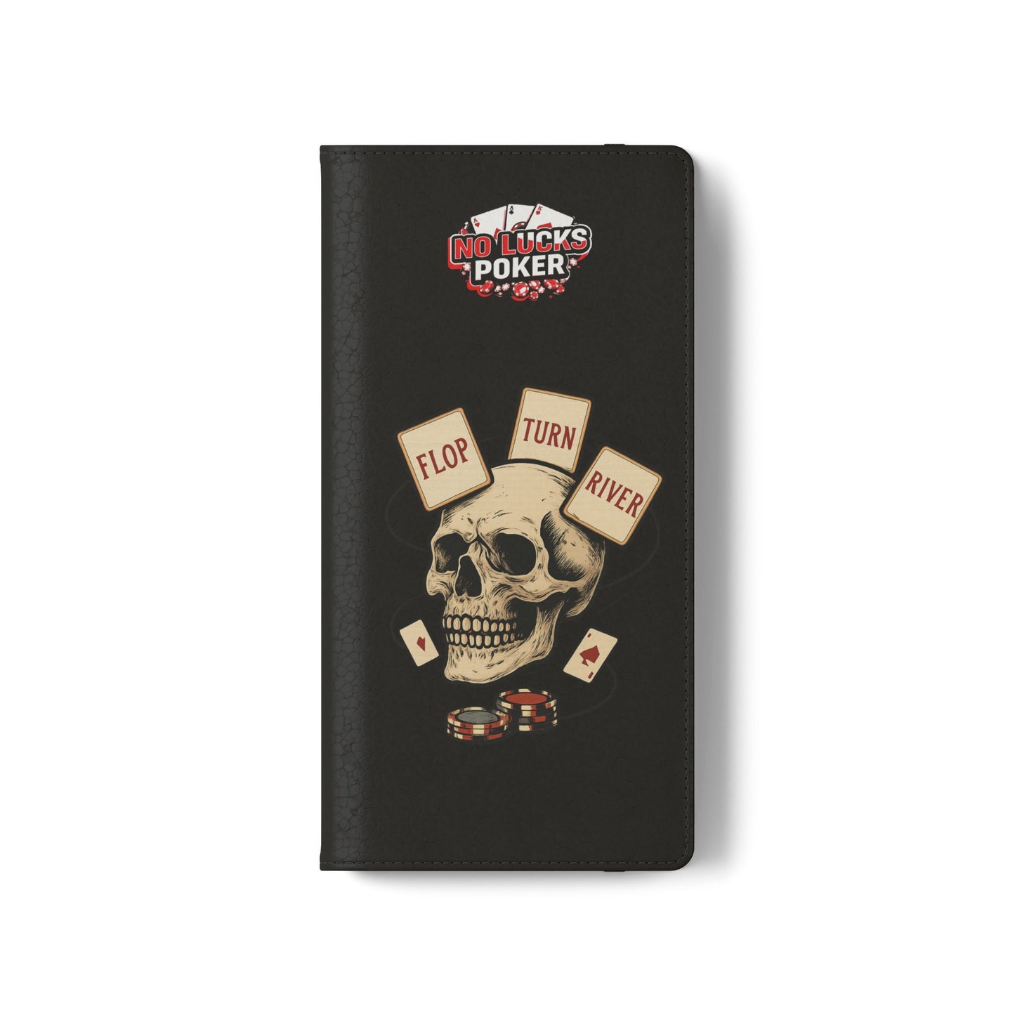 Flop Turn River Skull Wallet Phone Case | Zero Lucks – Poker Grind Gear