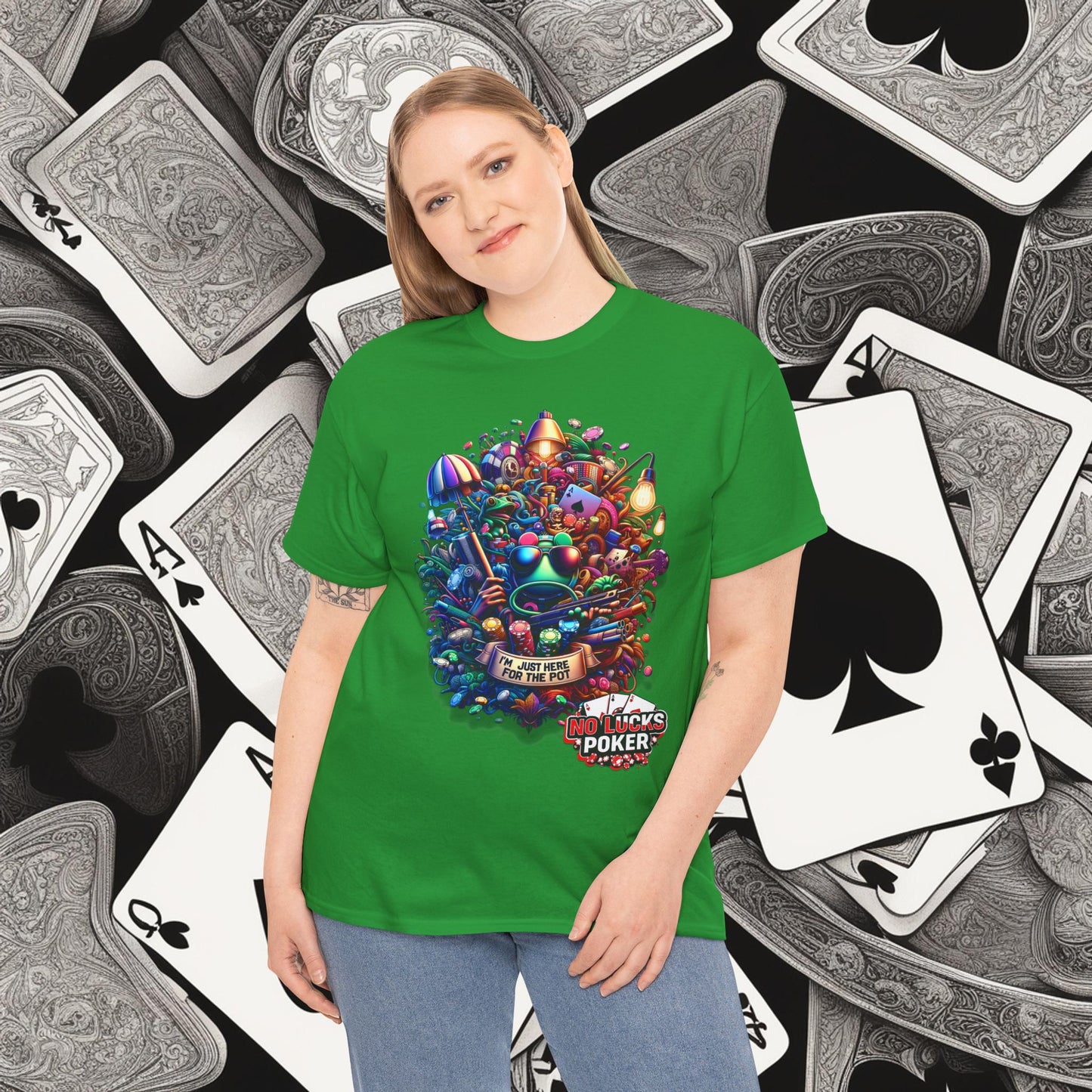 I'm Just here for the Pot unisex heavy cotton tee Poker Apparel