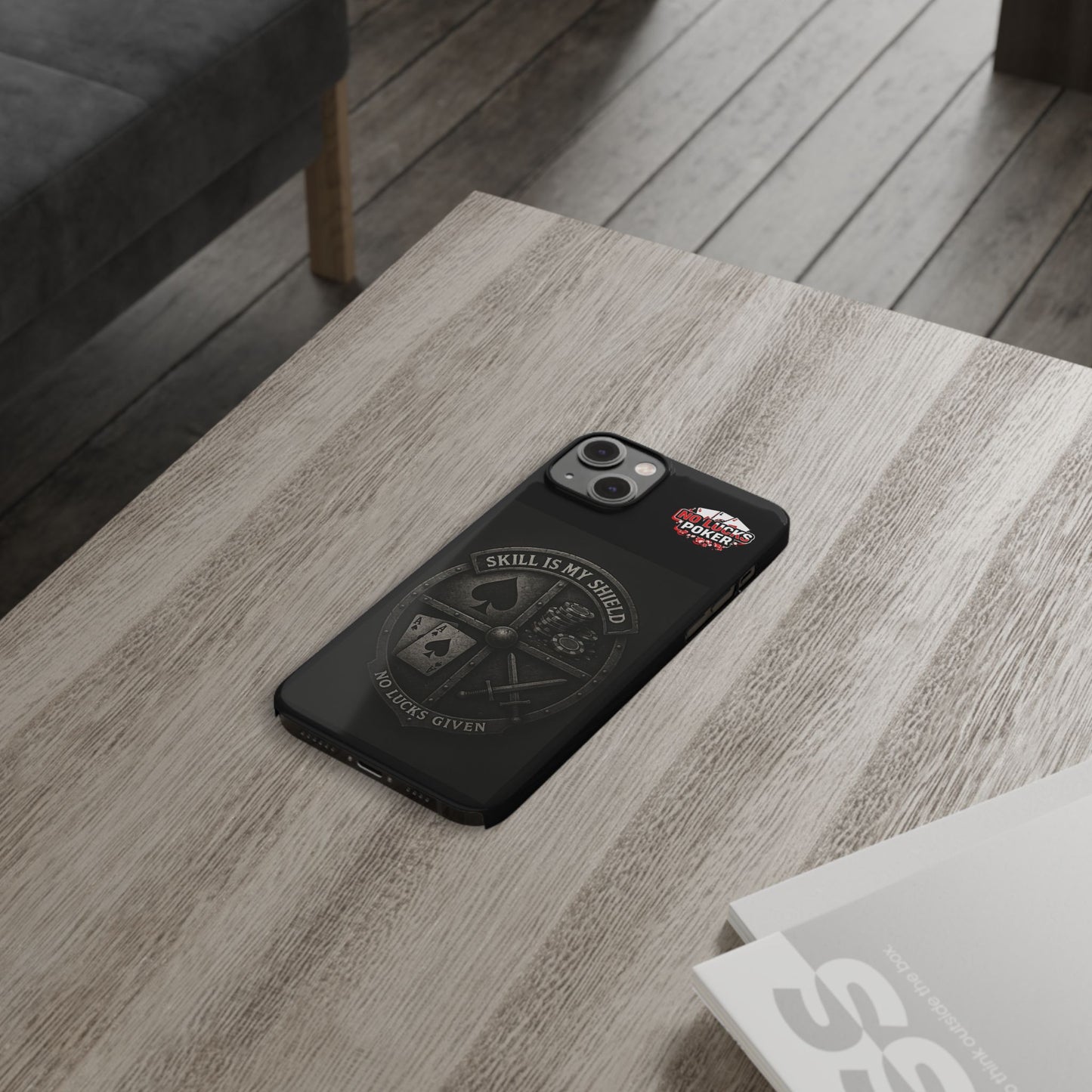 Skill Is My Shield Poker Phone Case | Zero Lucks – Ace of Spades & Crossed Swords -  iPhone 13 - 16
