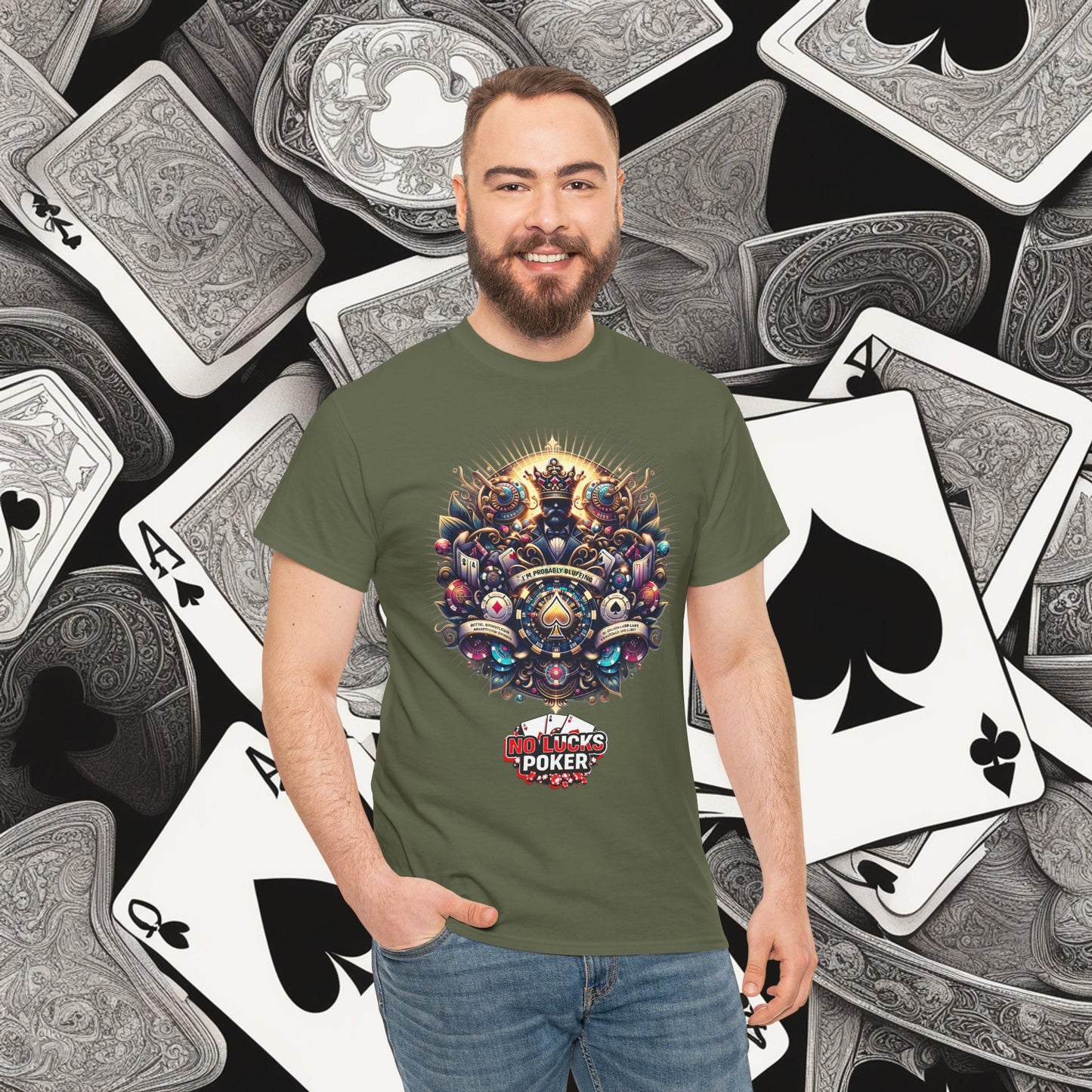 I'm Probably Bluffing unisex heavy cotton tee Poker Apparel
