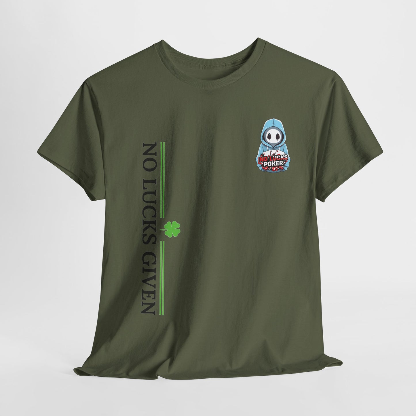 No Lucks Given – Ghost Logo Poker T-Shirt | Stealth Blackout Style
