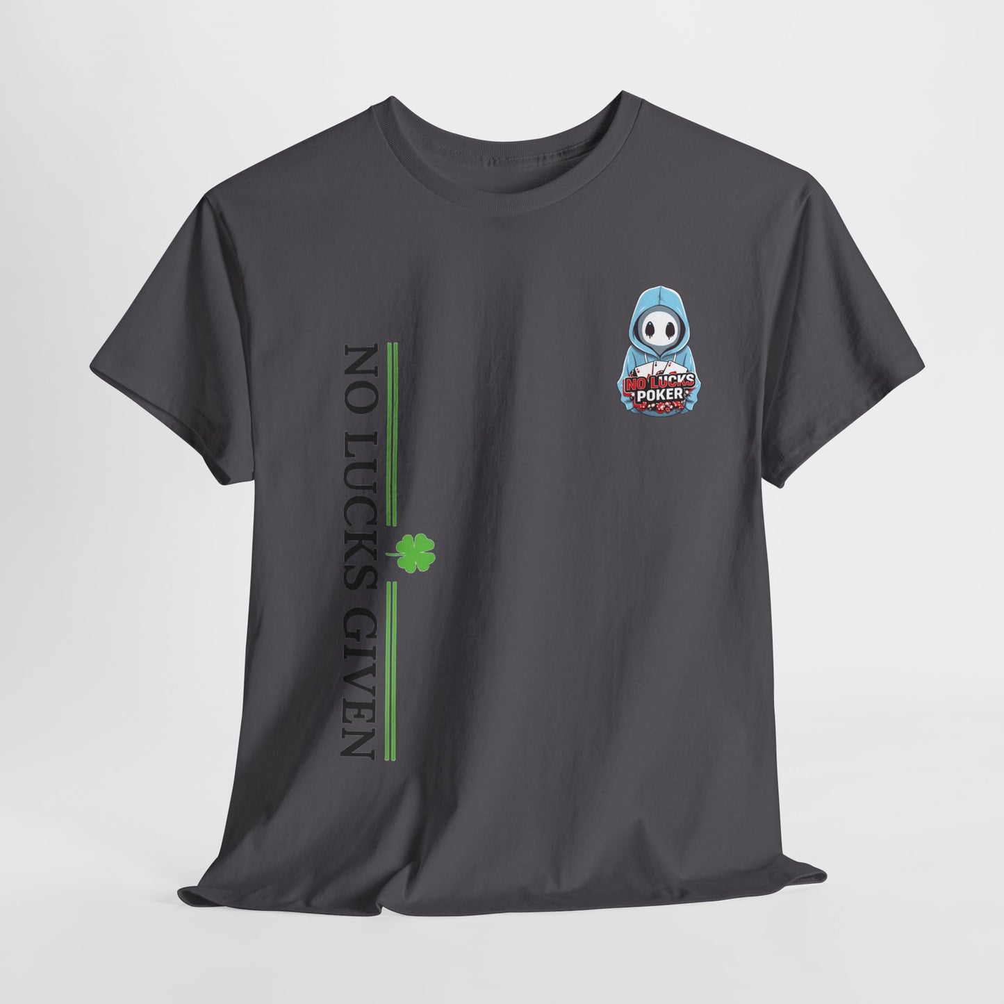 No Lucks Given – Ghost Logo Poker T-Shirt | Stealth Blackout Style