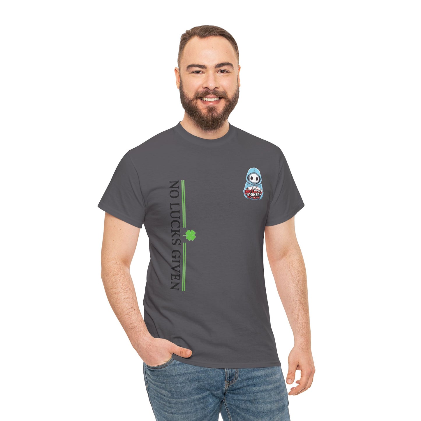 No Lucks Given – Ghost Logo Poker T-Shirt | Stealth Blackout Style