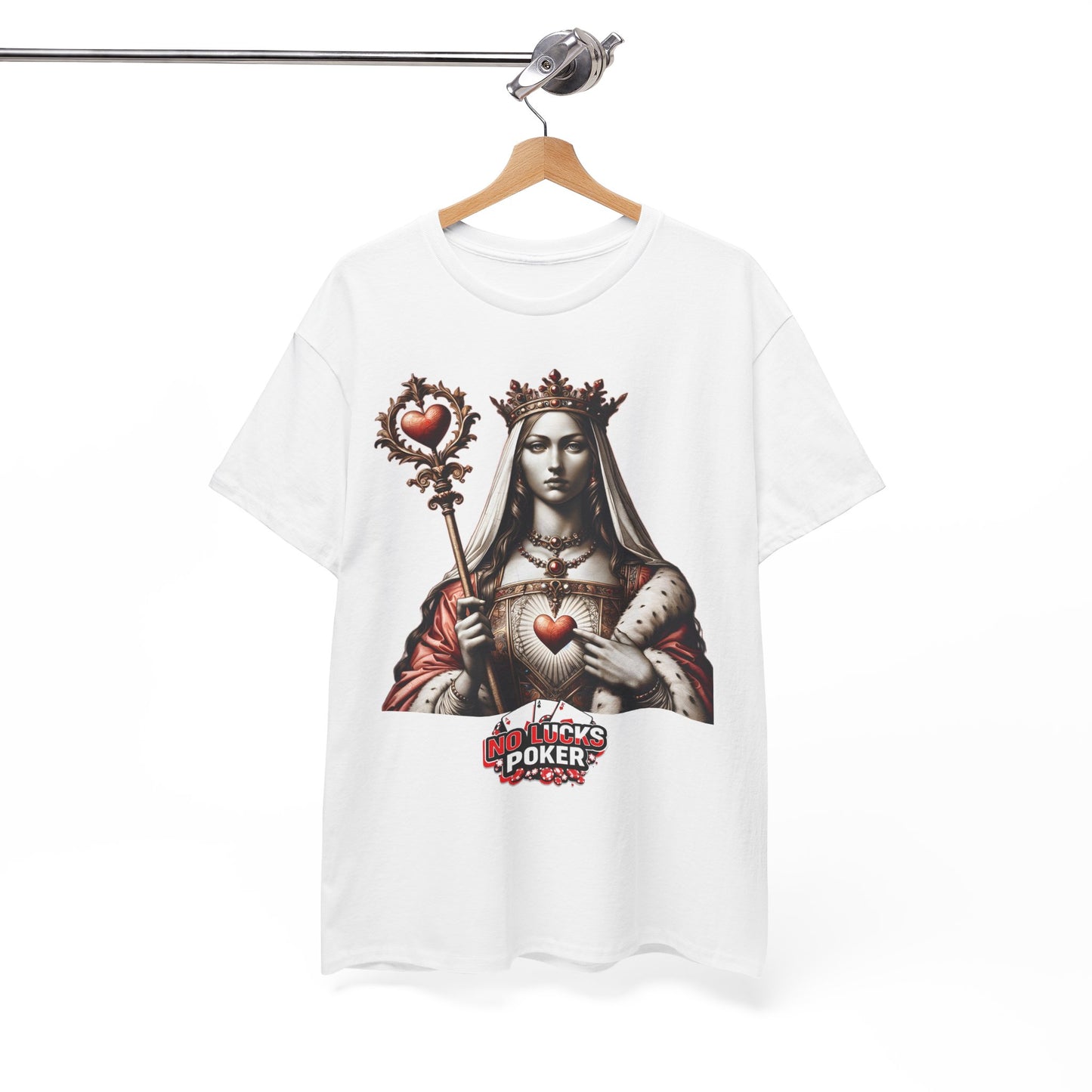 Queen of Hearts Poker T-Shirt | Unisex Heavy Cotton Tee