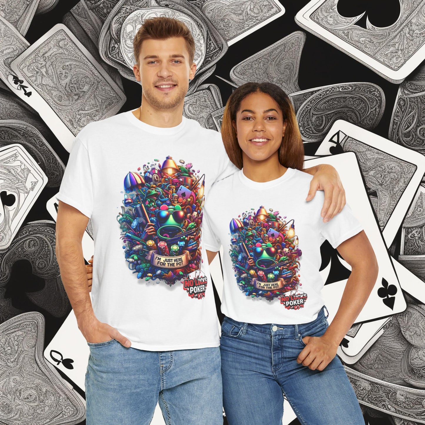 I'm Just here for the Pot unisex heavy cotton tee Poker Apparel