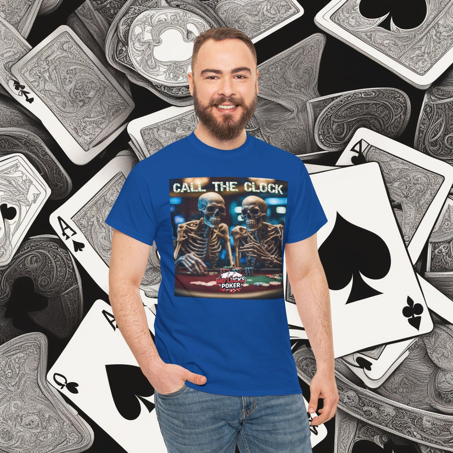 Call the clock skull unisex heavy cotton T-Shirt Must have Good Luck All-in