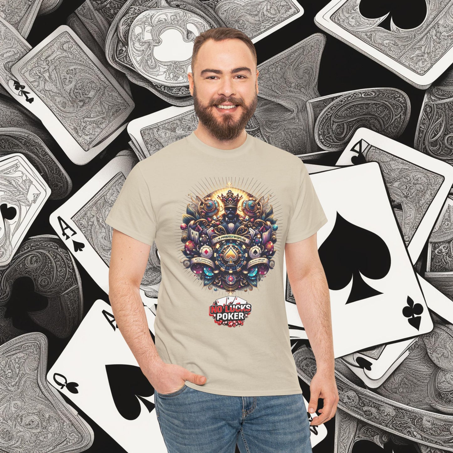 I'm Probably Bluffing unisex heavy cotton tee Poker Apparel