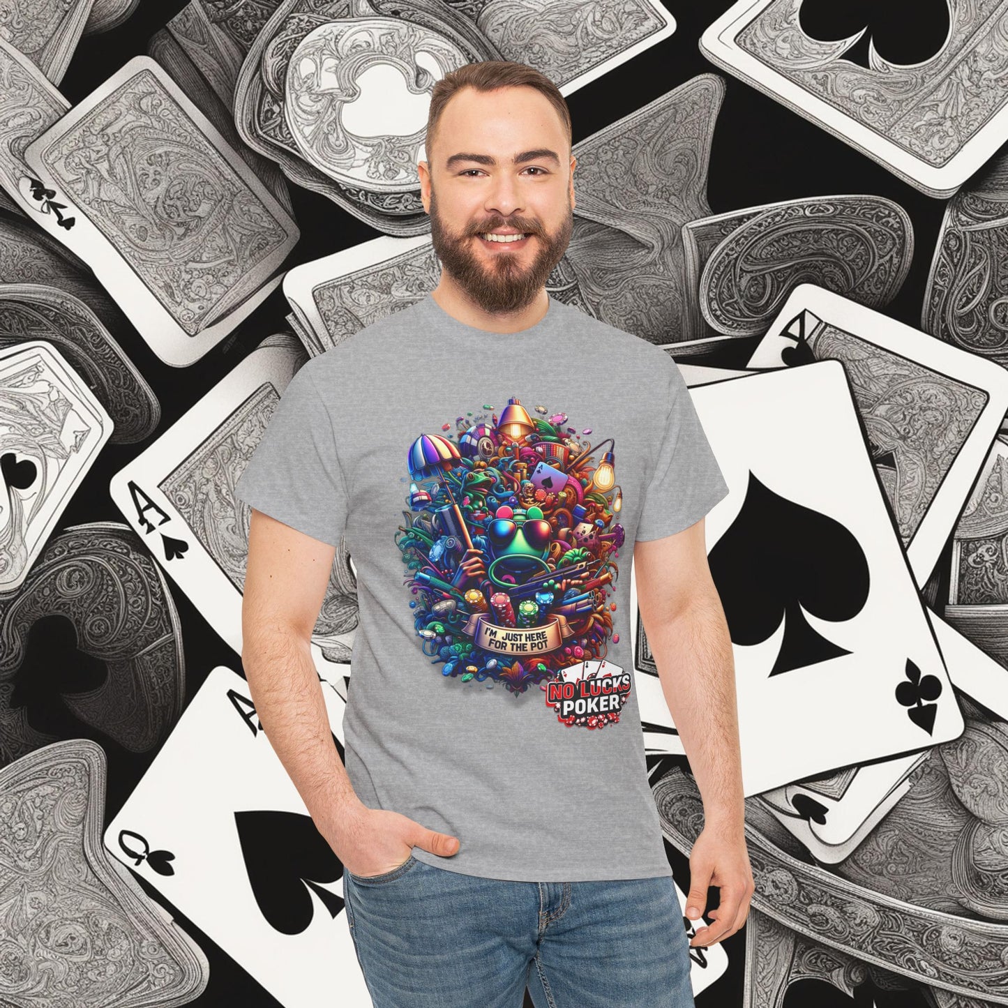 I'm Just here for the Pot unisex heavy cotton tee Poker Apparel