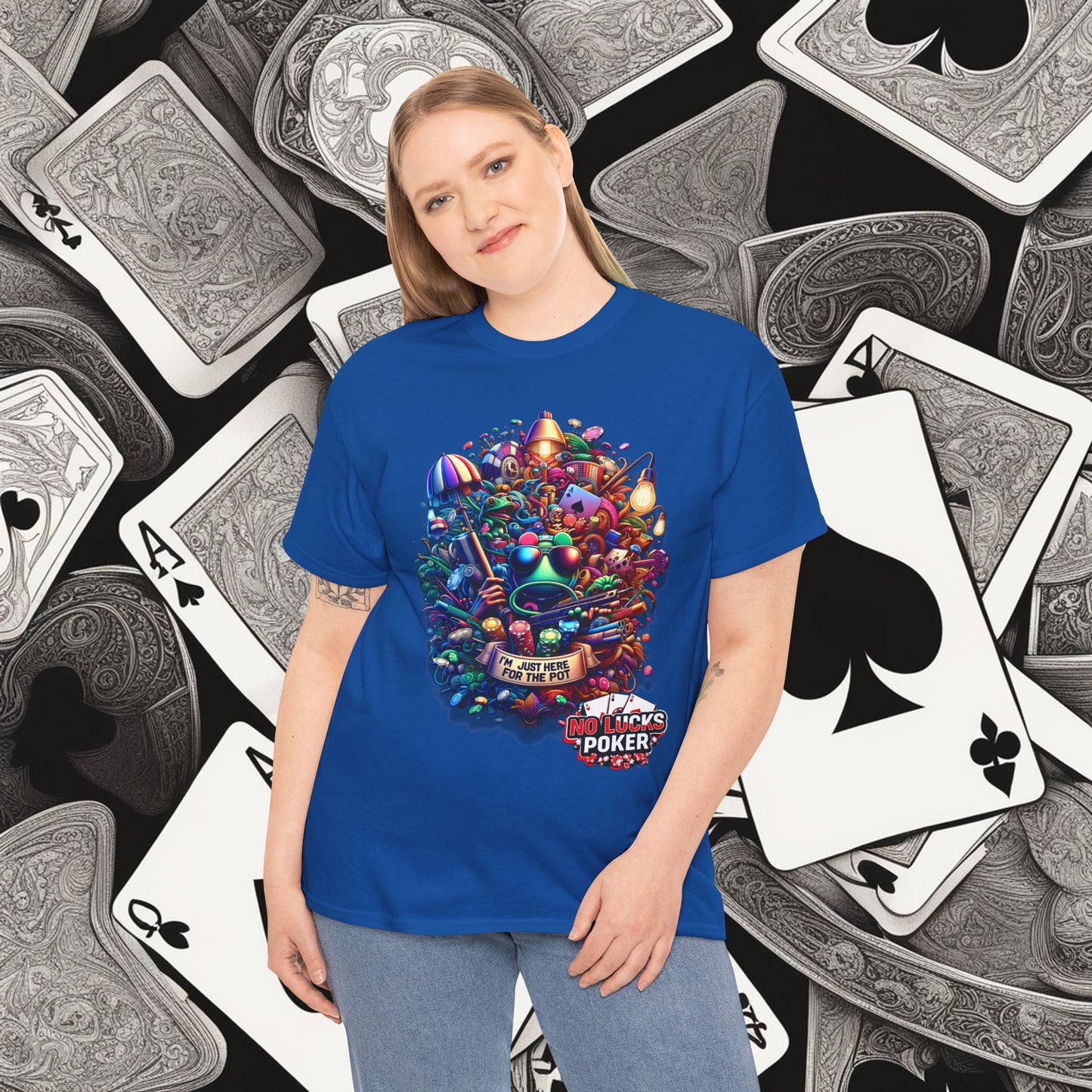 I'm Just here for the Pot unisex heavy cotton tee Poker Apparel