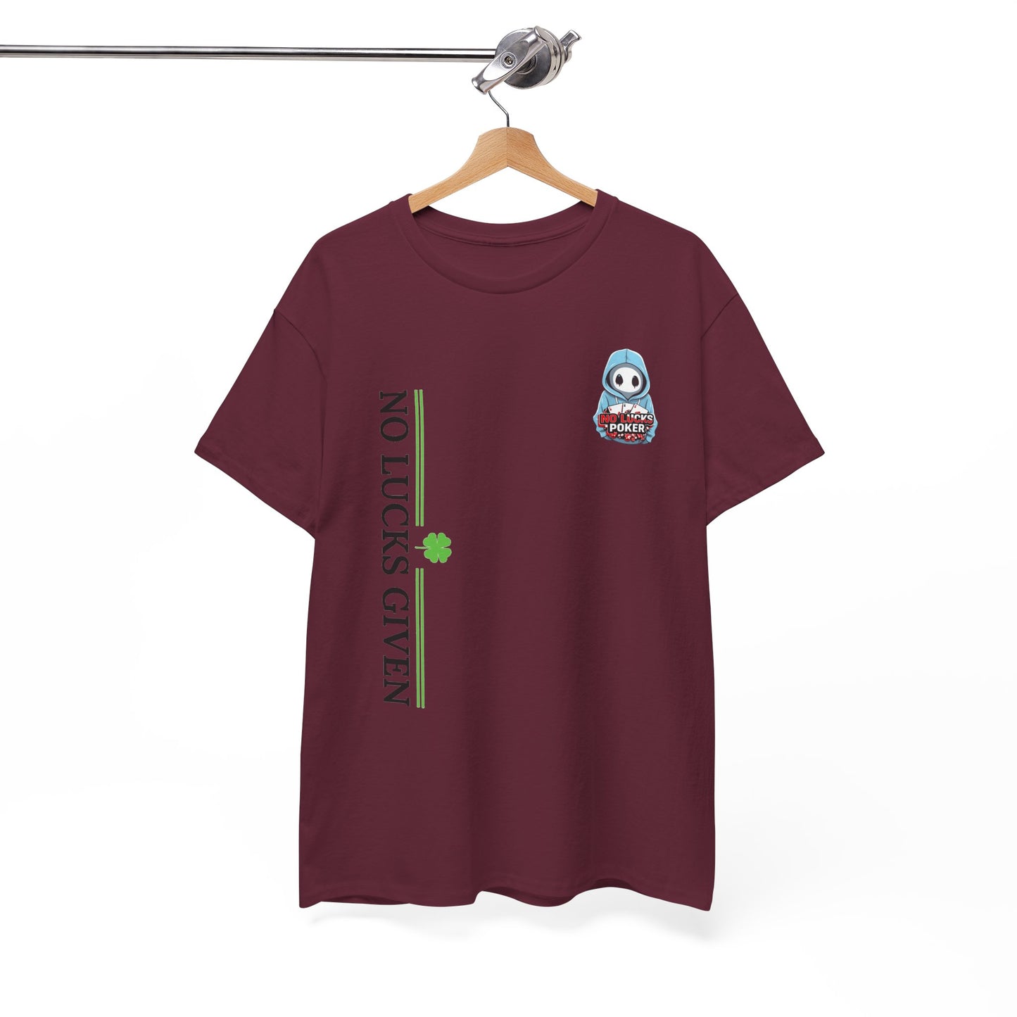 No Lucks Given – Ghost Logo Poker T-Shirt | Stealth Blackout Style