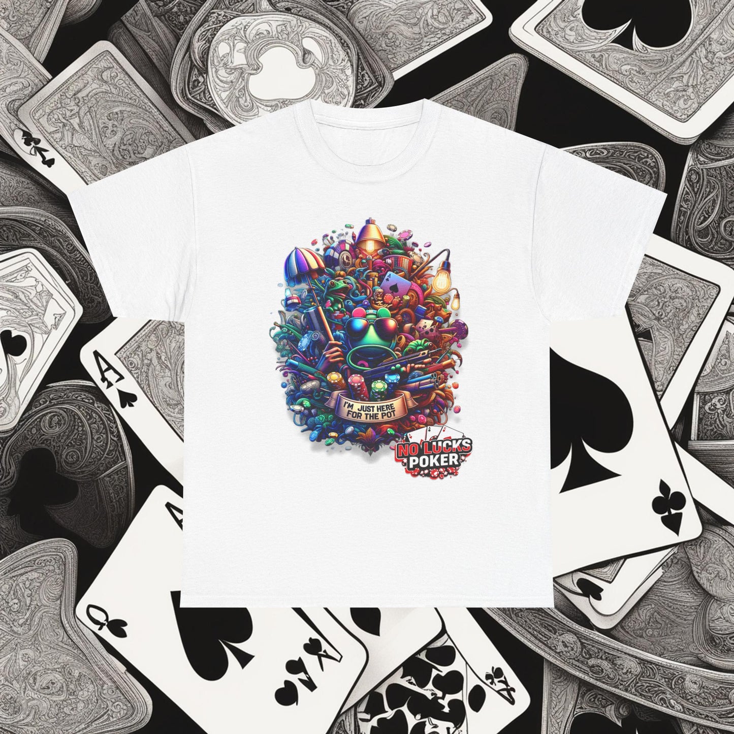 I'm Just here for the Pot unisex heavy cotton tee Poker Apparel