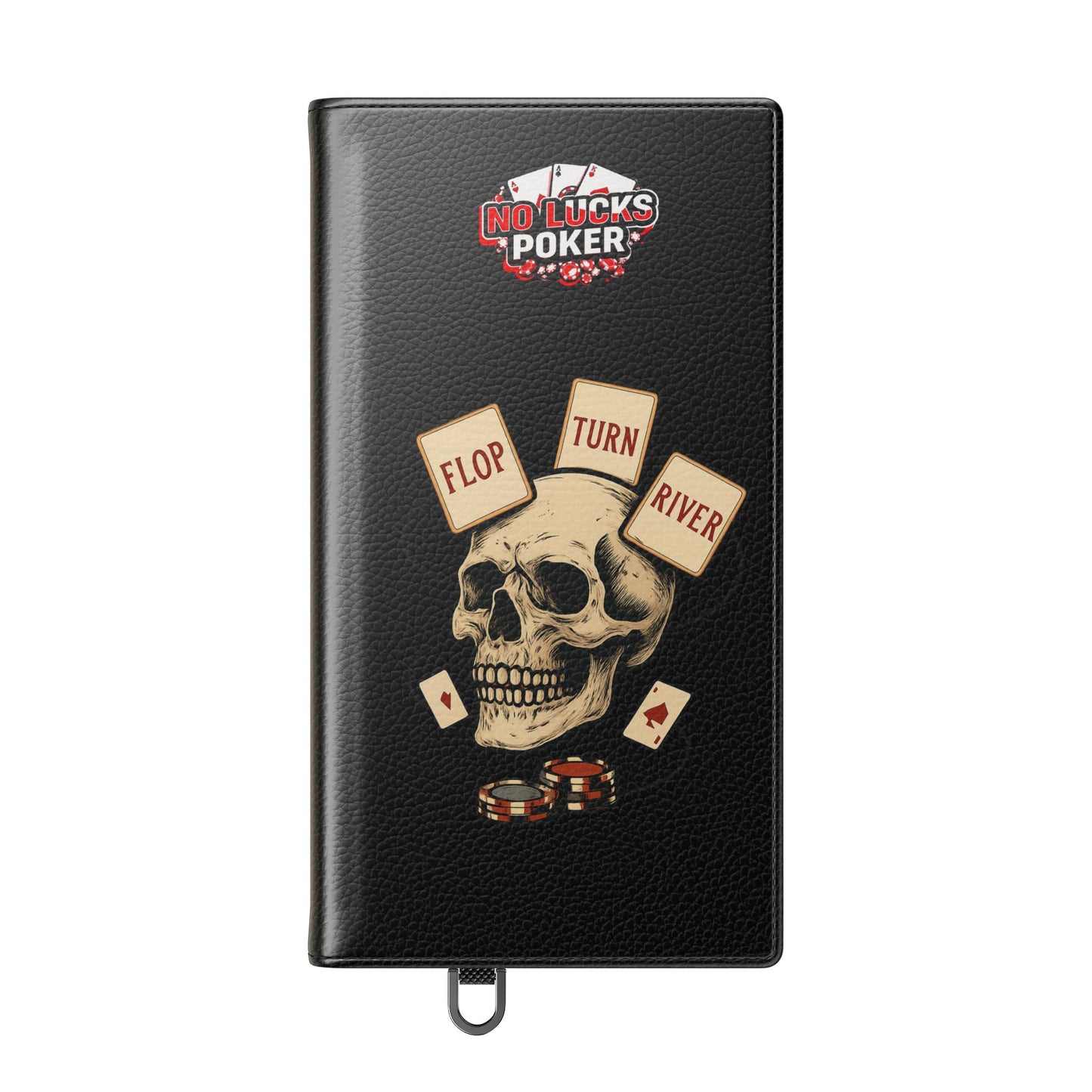 Flop Turn River Skull Wallet Phone Case | Zero Lucks – Poker Grind Gear