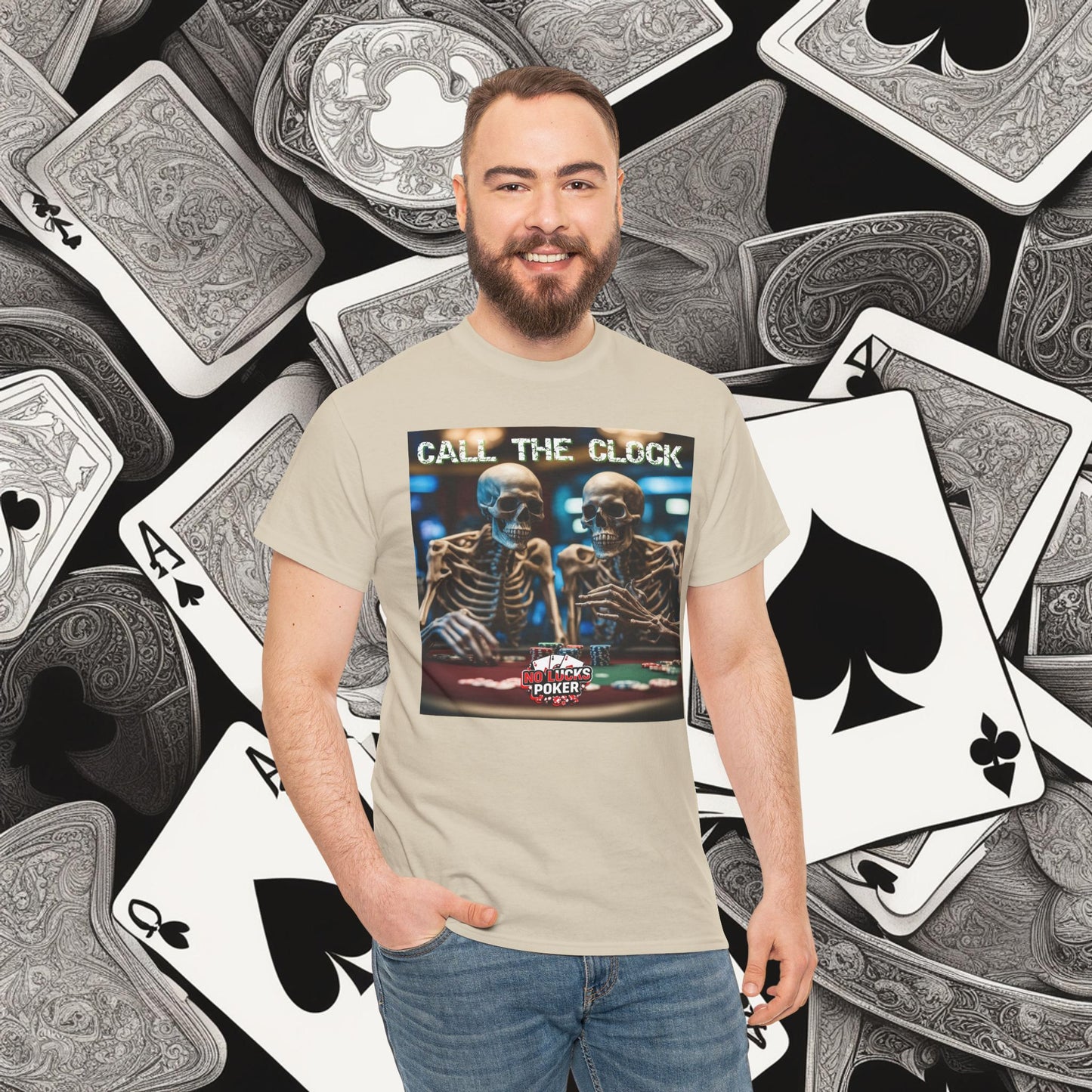 Call the clock skull unisex heavy cotton T-Shirt Must have Good Luck All-in