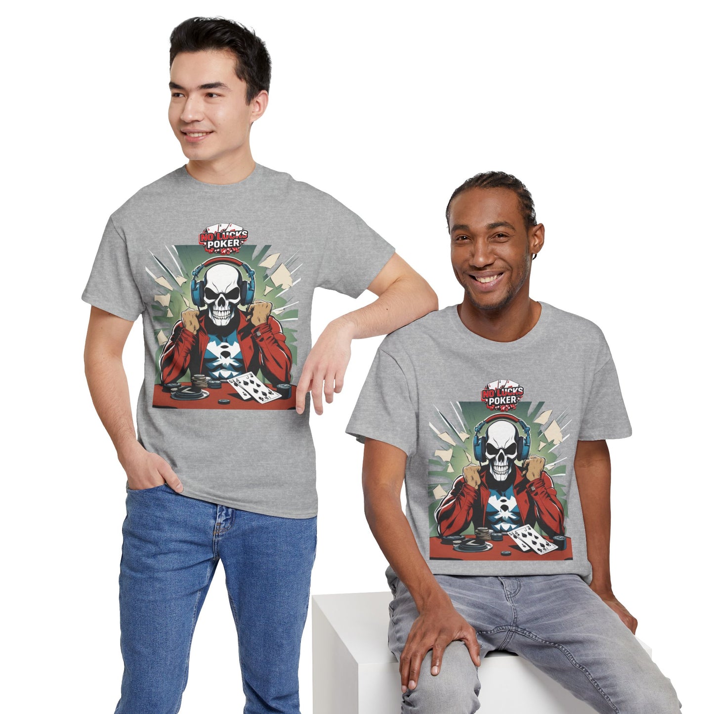 No Lucks Given – Poker Skull w/ Headphones Tee (Hero/Villain Edition)