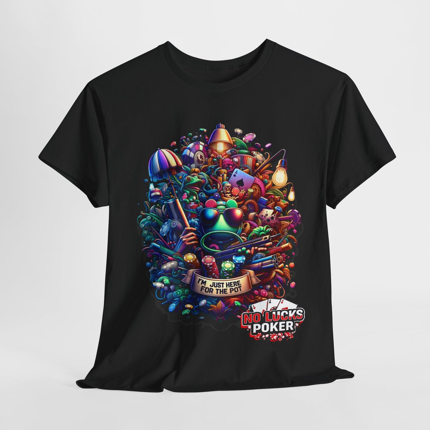 I'm Just here for the Pot unisex heavy cotton tee Poker Apparel