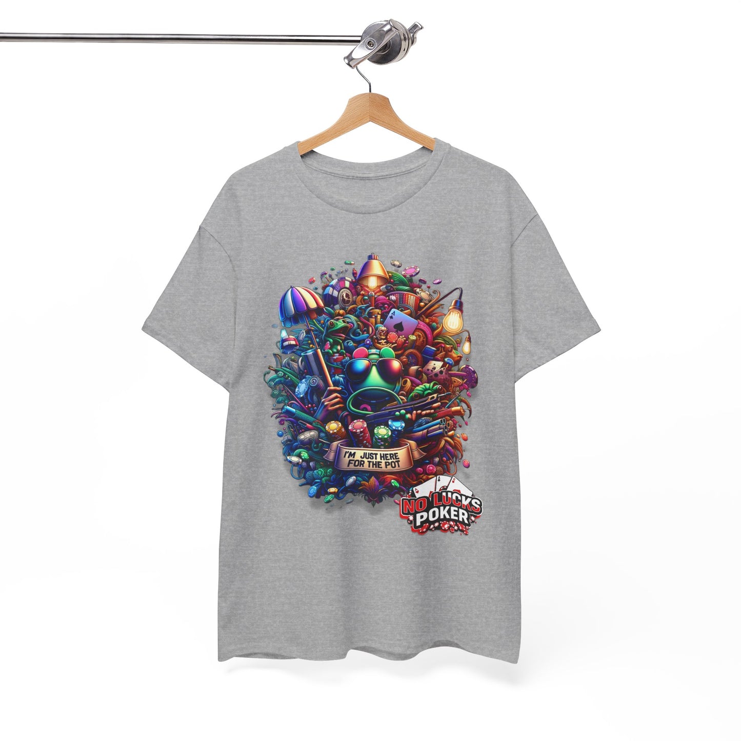 I'm Just here for the Pot unisex heavy cotton tee Poker Apparel