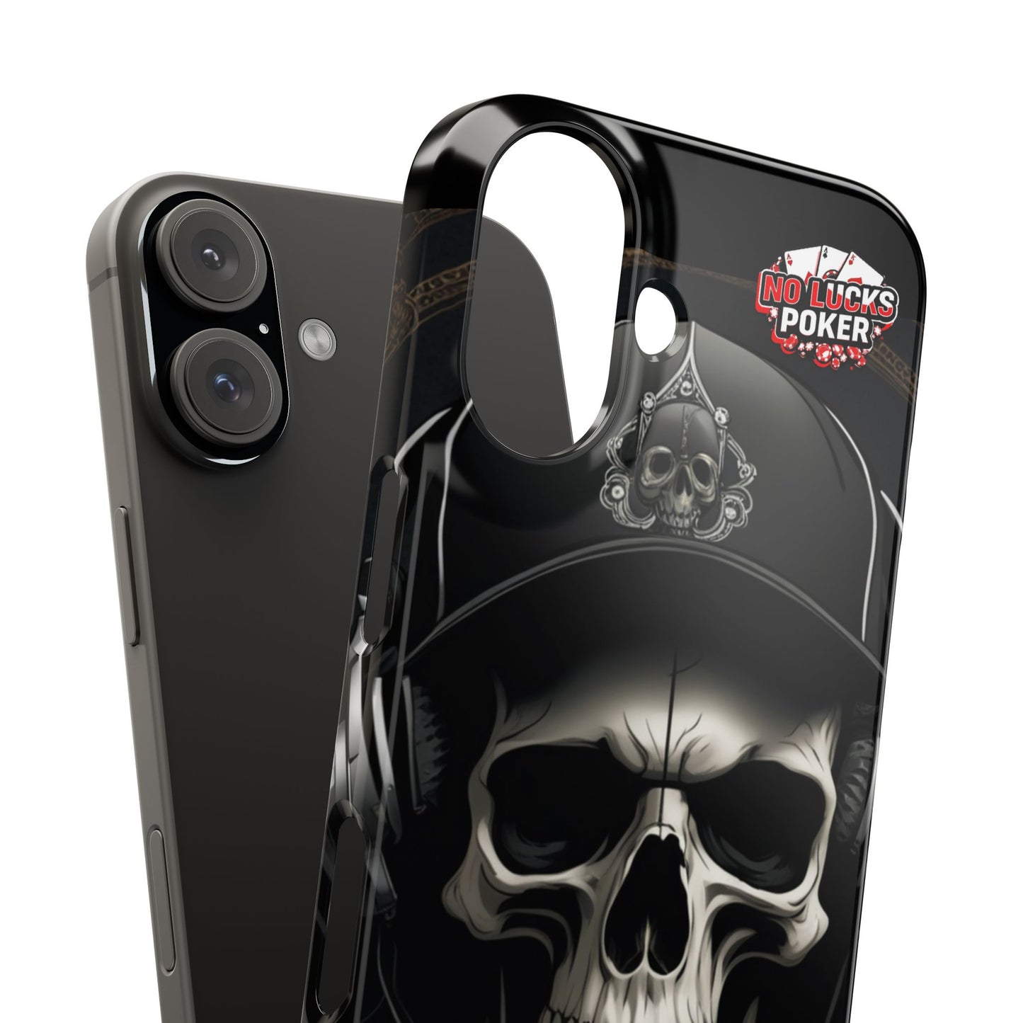Poker Player with Skull at Poker Table Slim Phone Case -  iPhone 13 - 16