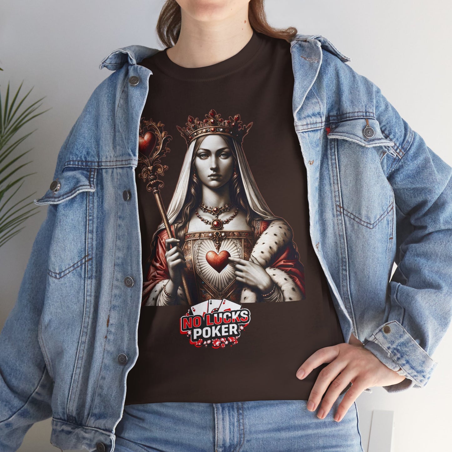 Queen of Hearts Poker T-Shirt | Unisex Heavy Cotton Tee