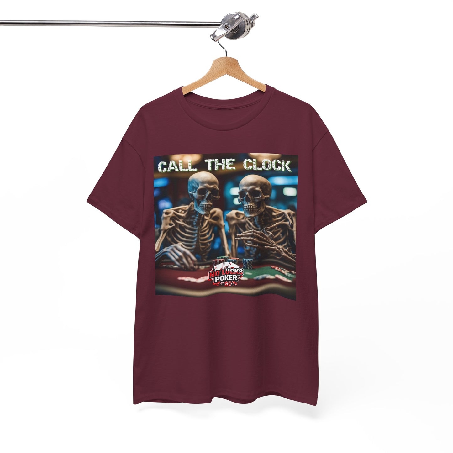 Call the clock skull unisex heavy cotton T-Shirt Must have Good Luck All-in