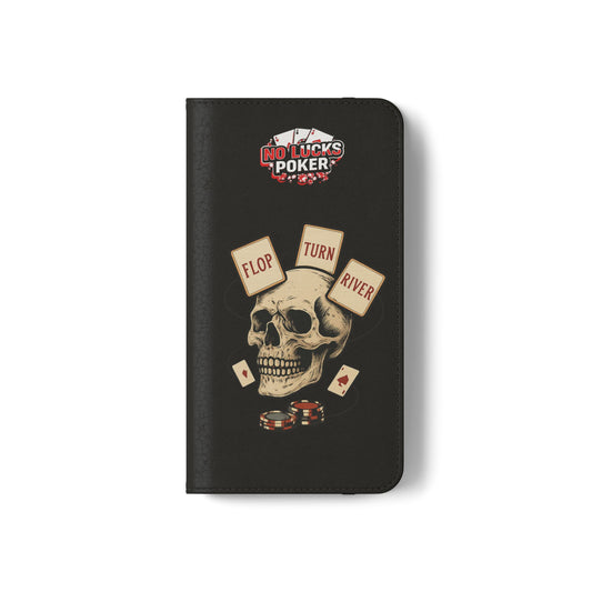 Flop Turn River Skull Wallet Phone Case | Zero Lucks – Poker Grind Gear