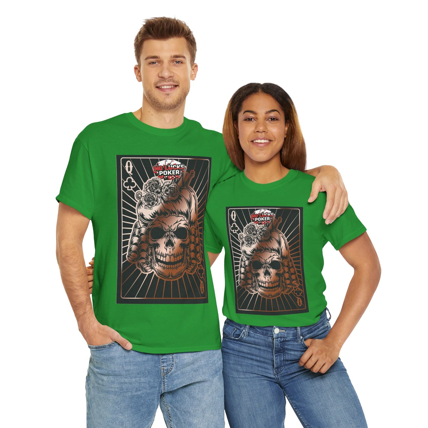 No Lucks Given Angry Queen of Clubs Copper Poker T-Shirt Must have Good Luck All-in