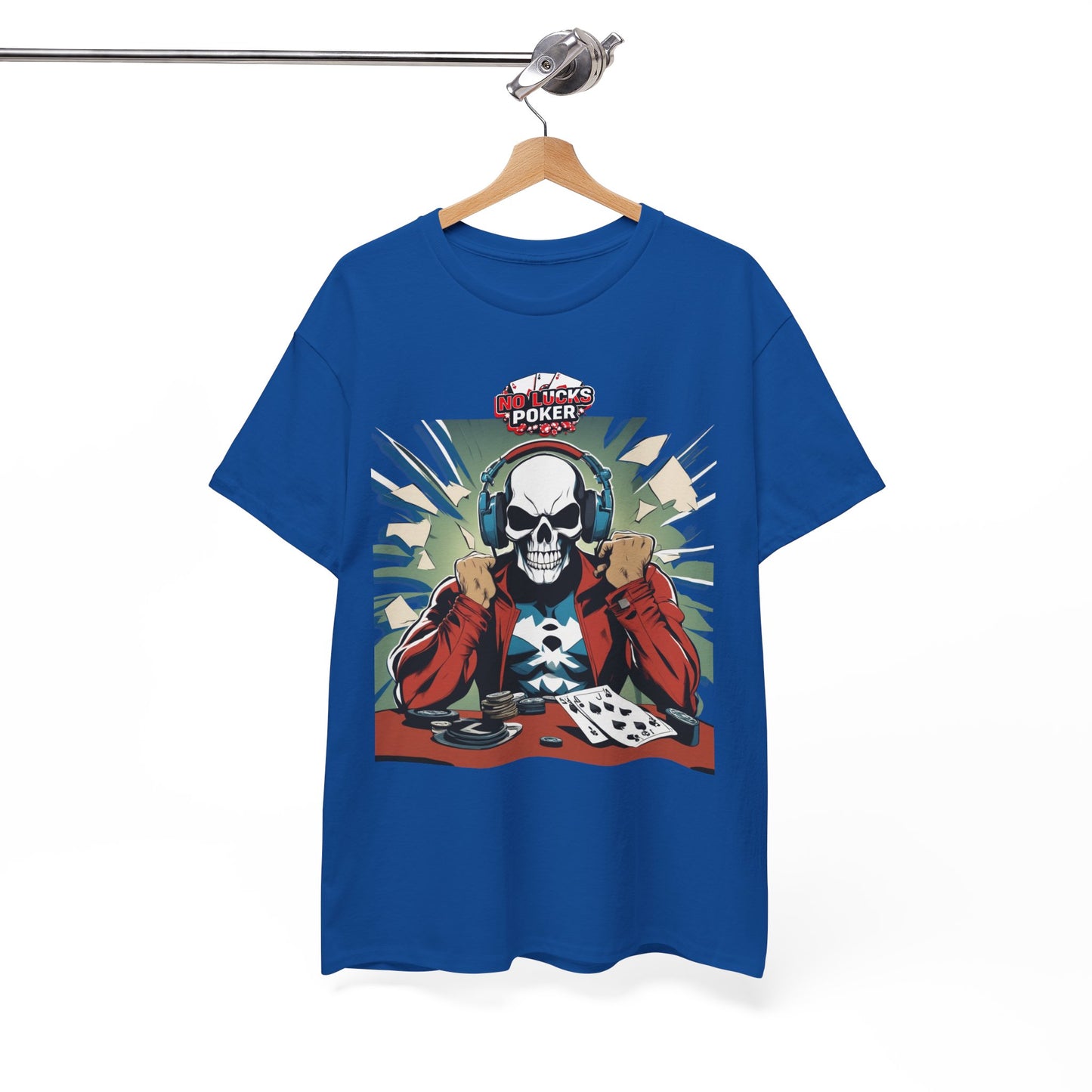 No Lucks Given – Poker Skull w/ Headphones Tee (Hero/Villain Edition)
