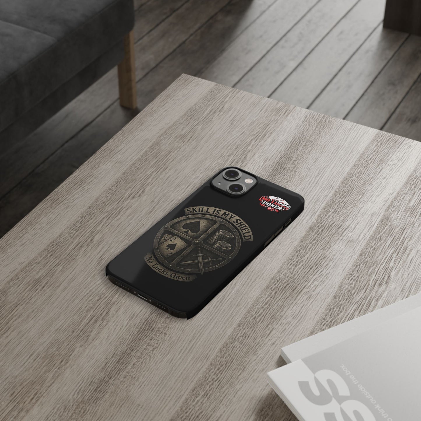 Skill Is My Shield Poker Phone Case | Zero Lucks – Ace of Spades & Crossed Swords -  iPhone 13 - 16