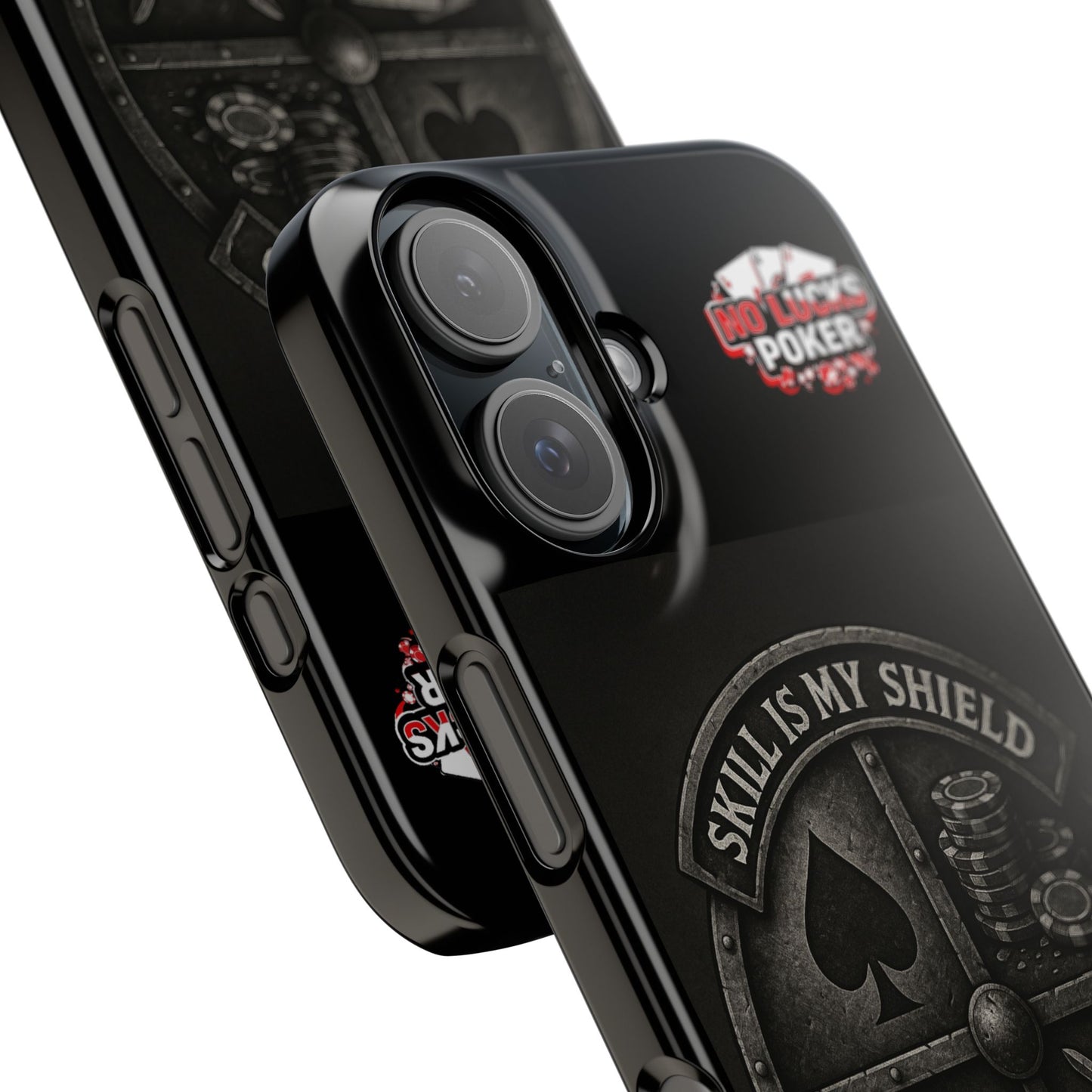 Skill Is My Shield Poker Phone Case | Zero Lucks – Ace of Spades & Crossed Swords -  iPhone 13 - 16