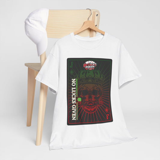 No Lucks Given – Jack Skull Crown Poker Tee (Green & Red Edition)