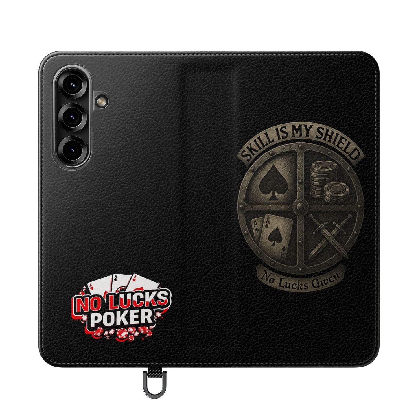 Skill Is My Shield Poker Phone Case | Zero Lucks – Ace of Spades & Crossed Swords – iPhone & Android Phone Cover