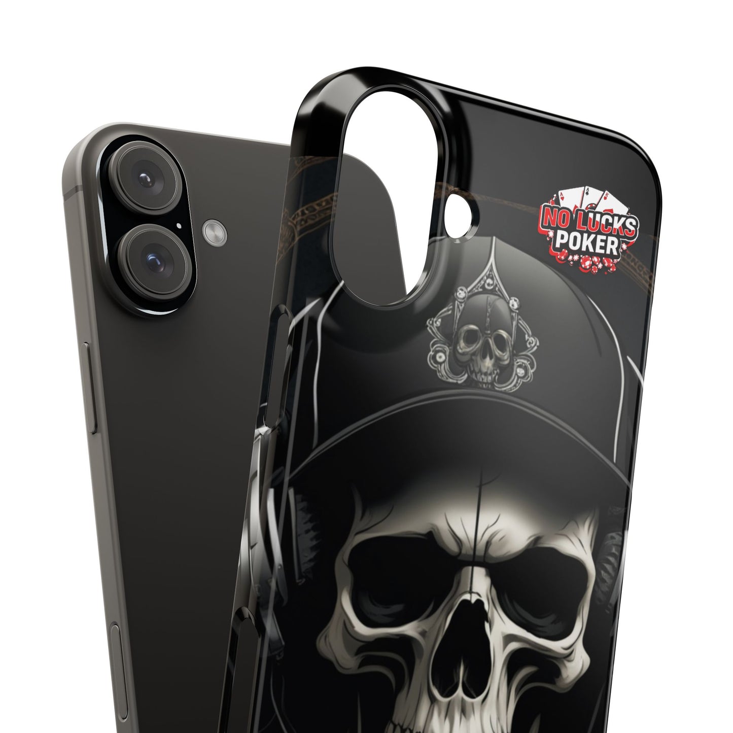 Poker Player with Skull at Poker Table Slim Phone Case -  iPhone 13 - 16